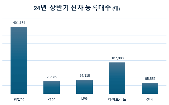  2024년 상반기 신차 등록대수 연료별 현황