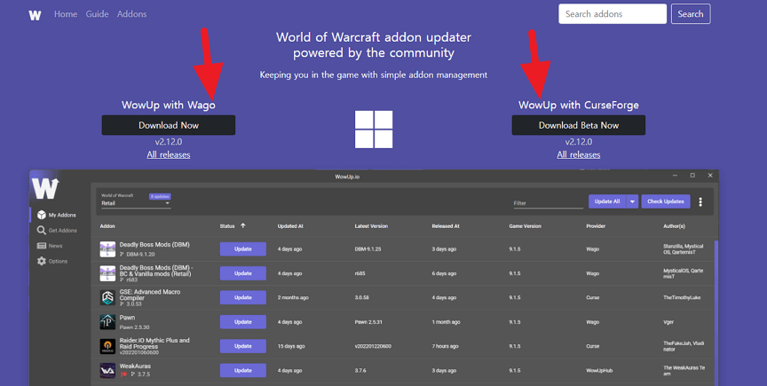 와우 커스포지 [와우업 io]로 더 간편하게 WoW 애드온 업데이트 하는 방법 [1분 읽기]
